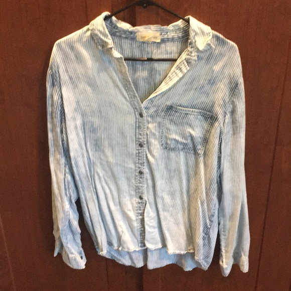 cloth & stone Tops - Cloth & Stone Striped Tie Dye Shirt